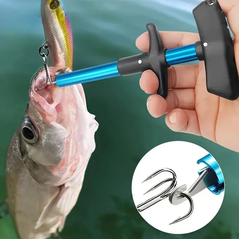 Fishing Hook Remover - 1 Stück Angelhaken-Entferner-Werkzeug, Angelköder-Entferner, Aluminiumrohr-Hakenlöser, tragbarer
