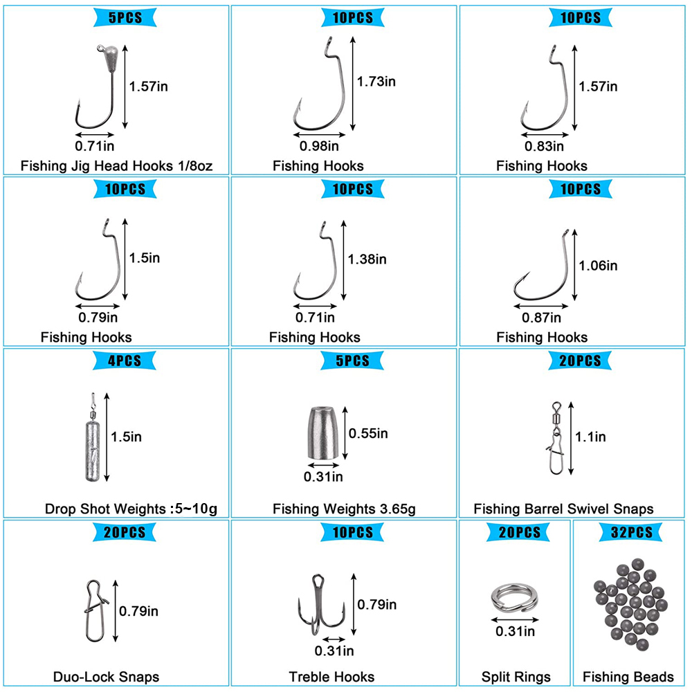 166 Stück Angelgerät-Box inklu – Fishing Hook Jig Bewertung und Preis